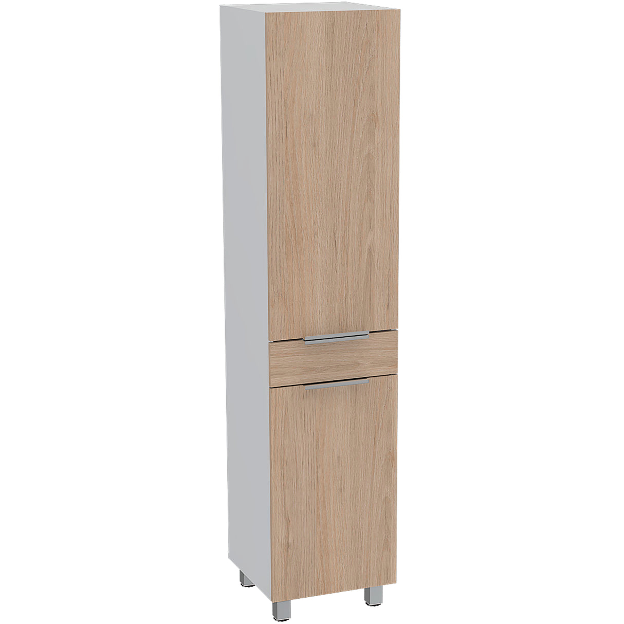 Alacena Melia Blanco y Rovere 40x180cm con Dos Puertas y con Un Cajón - ALACENAS Y MUEBLES MICROONDAS | Bylmo