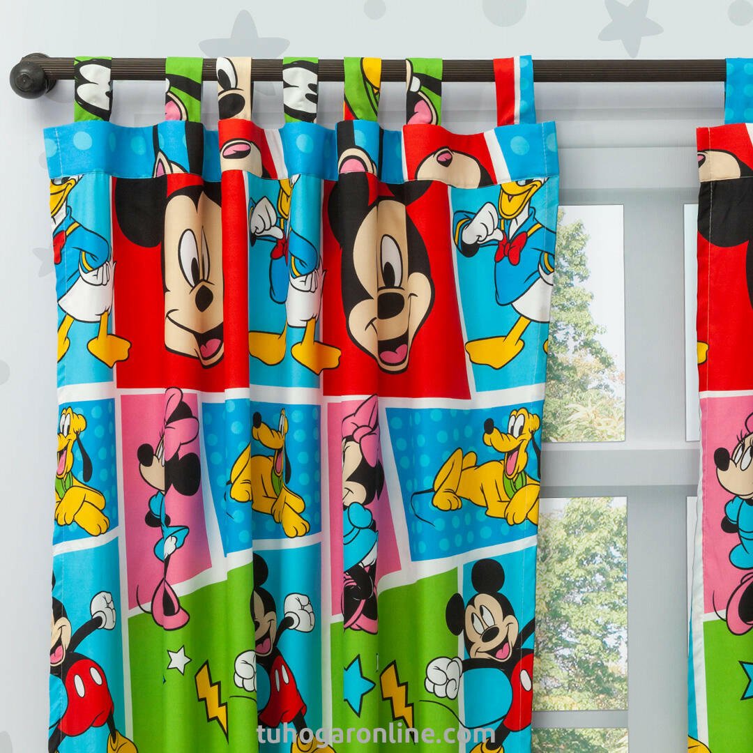 Combo Juego de Sabanas y Cortina Infantil Multicolor para Cama Sencilla 100 X 190 Cm de Disney - SABANAS | Bylmo