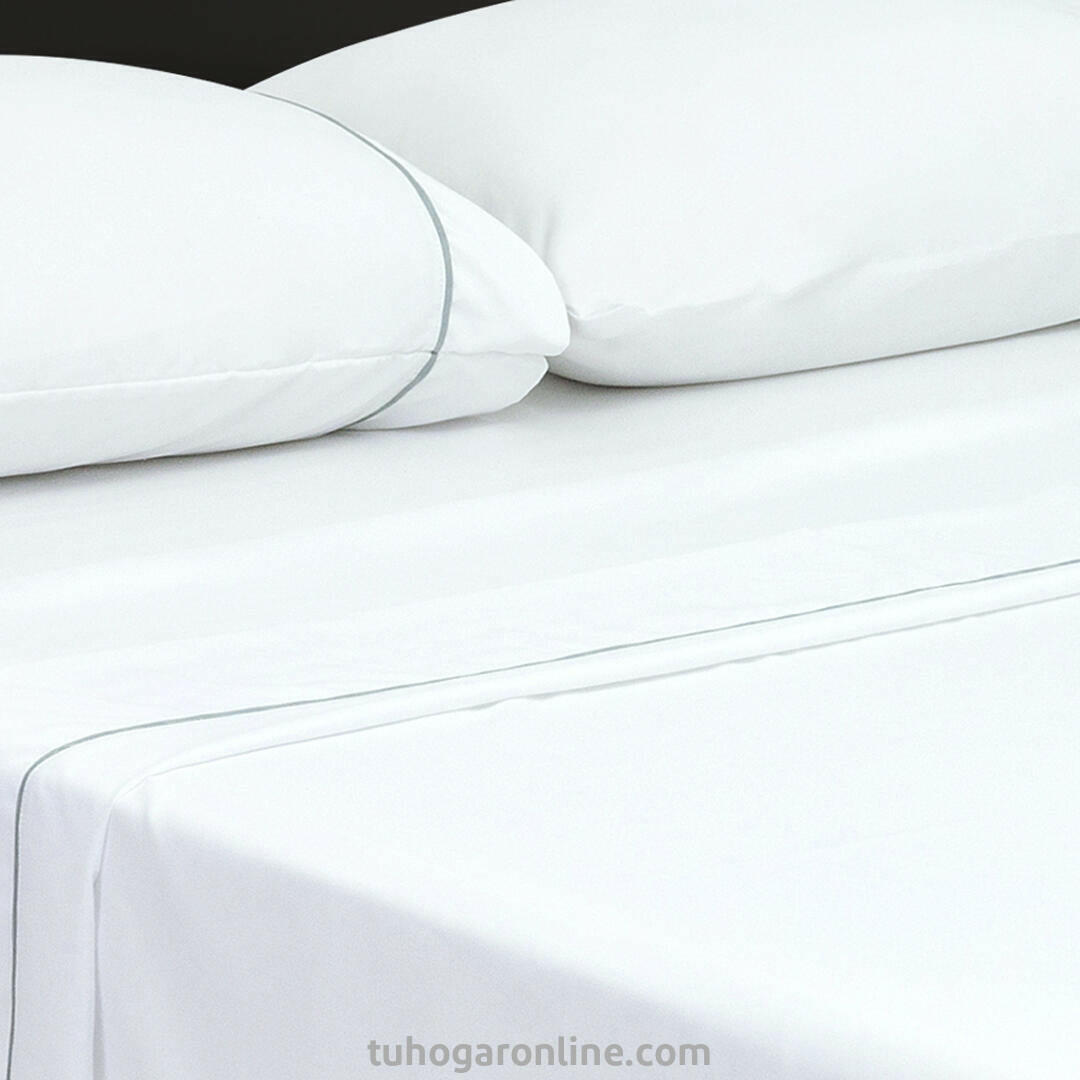 Juego de Sábanas Básicos Blanco para Cama Semidoble 120 X 190 Cm 180 Hilos Fondo Entero - SABANAS | Bylmo