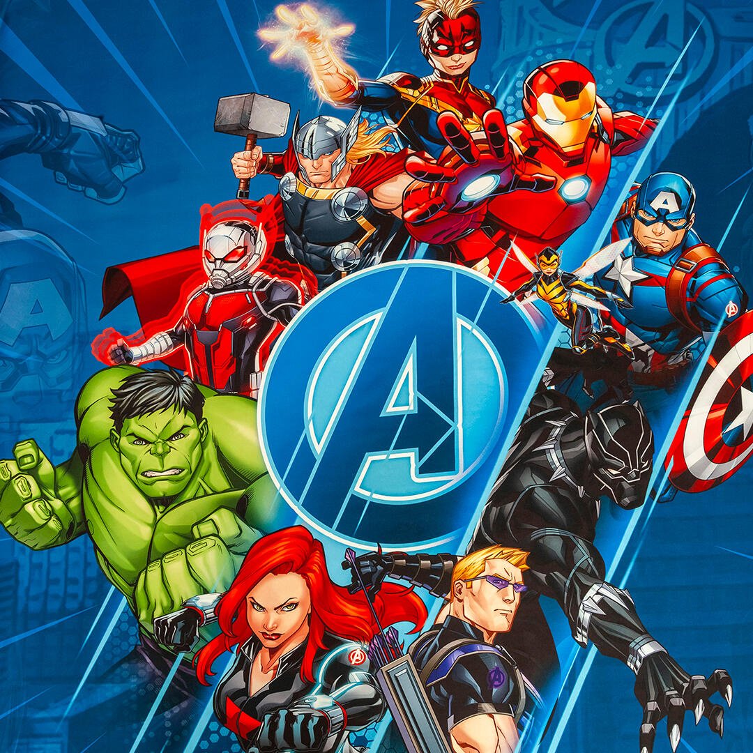 Juego de Sábanas Infantil Core Disney Azul Oscuro y Blanco para Cama Semidoble 120 X 190 Cm de Avengers - SABANAS | Bylmo