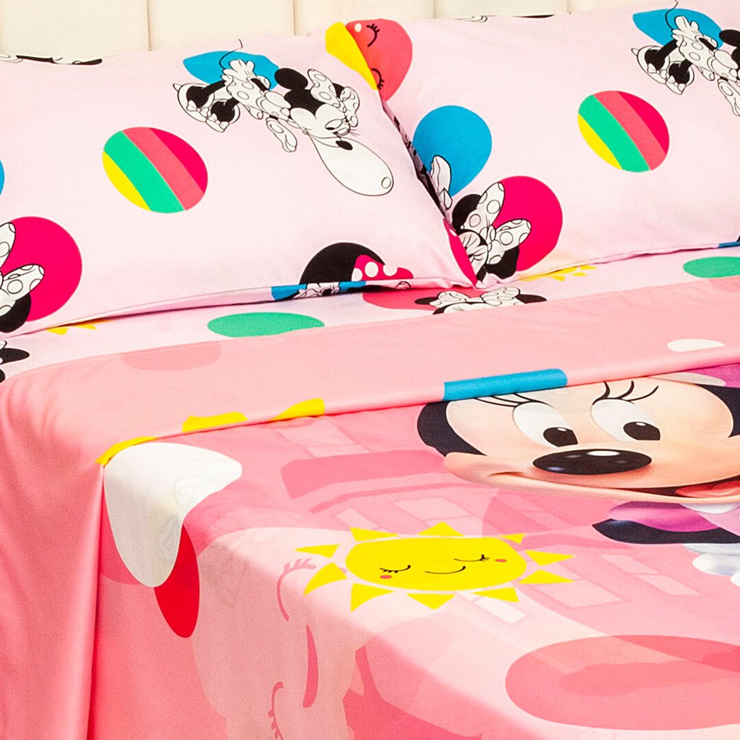 Juego de Sábanas Infantil Core Disney Rosado para Cama Doble 140 X 190 Cm de Minnie - SABANAS | Bylmo