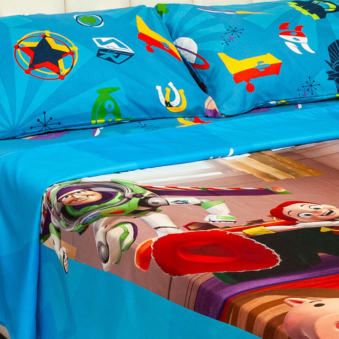 Juego de Sábanas Infantil Core Disney Azul para Cama Sencilla 100 X 190 Cm de Toy Story - SABANAS | Bylmo
