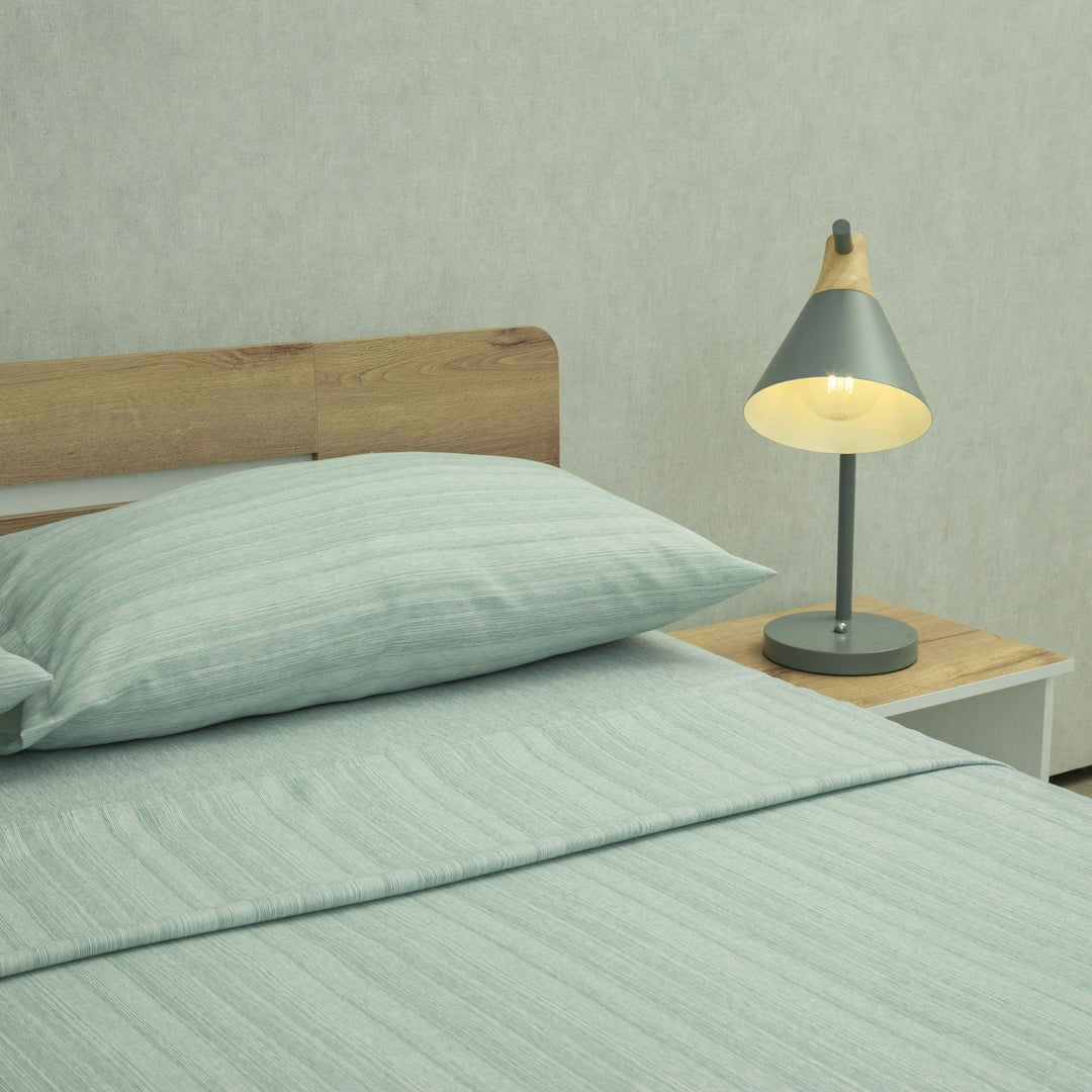 Juego de Sábanas Equilibrio Verde Esmeralda para Cama Doble 140 X 190 Cm Fondo Entero - SABANAS | Bylmo