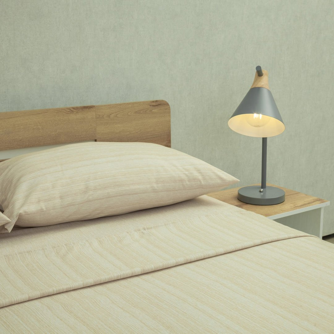 Juego de Sábanas Equilibrio Beige Claro para Cama King 200 X 200 Cm Fondo Entero - SABANAS | Bylmo