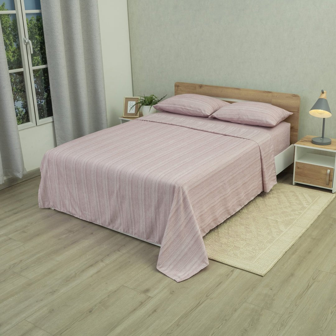 Juego de Sábanas Equilibrio Vino Suave para Cama Doble 140 X 190 Cm Fondo Entero - SABANAS | Bylmo