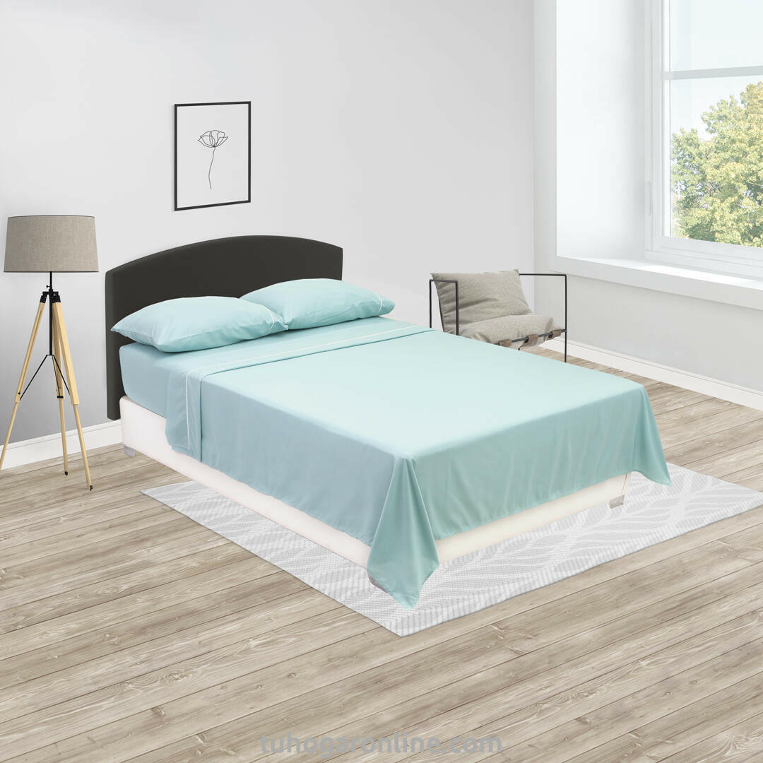 Juego de Sábanas Básicos Azul para Cama Doble 140 X 190 Cm Fondo Entero - SABANAS | Bylmo