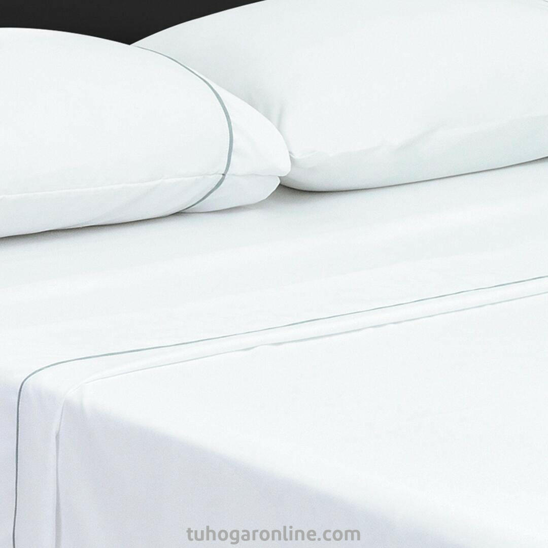 Juego de Sábanas Básica Blanco para Cama Queen 160 X 190 Cm 800 Hilos Fondo Entero - SABANAS | Bylmo