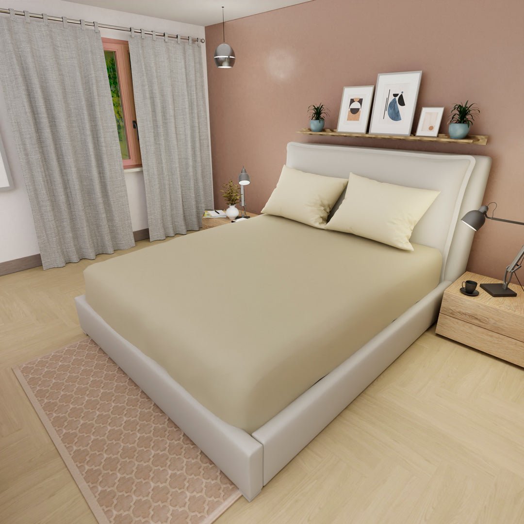 Sábana Ajustable Básica Amarillo para Cama Semidoble 120 X 190 Cm Fondo Entero - SABANAS | Bylmo
