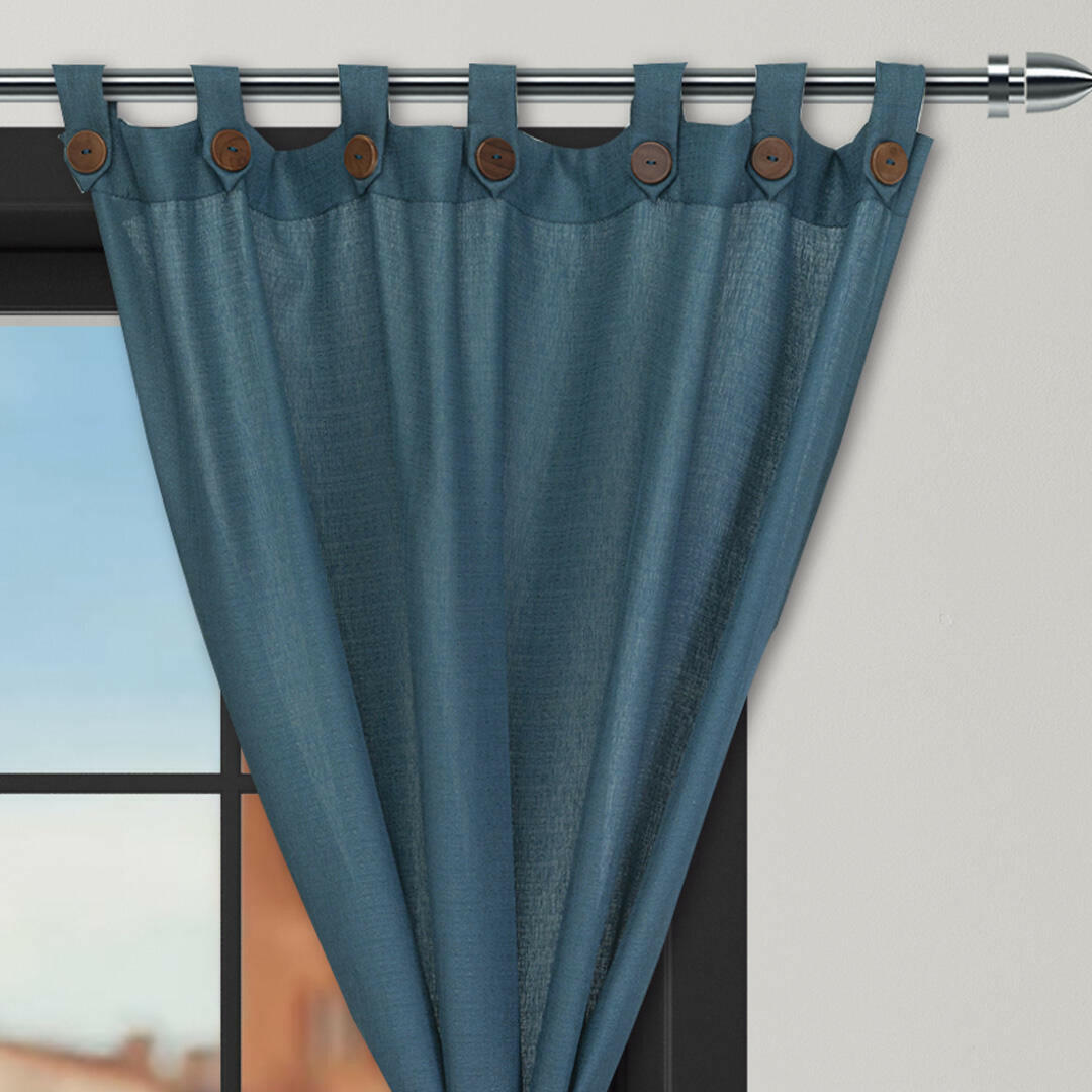 Cortina Ramia Ancestral Azul 220x270cm Fondo Entero - CORTINAS TRADICIONALES | Bylmo
