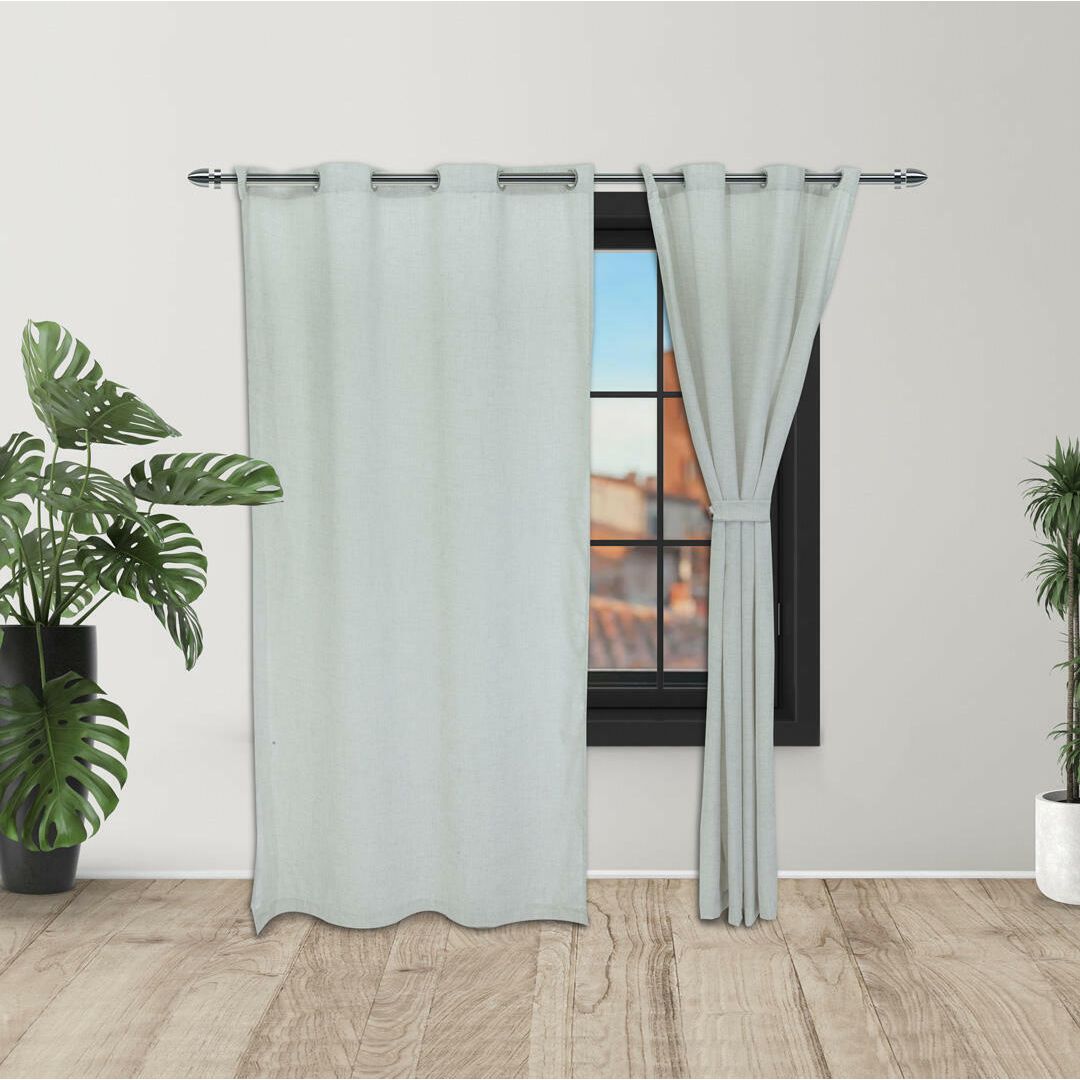 Cortina Lino Café 220x270cm Fondo Entero - CORTINAS TRADICIONALES | Bylmo