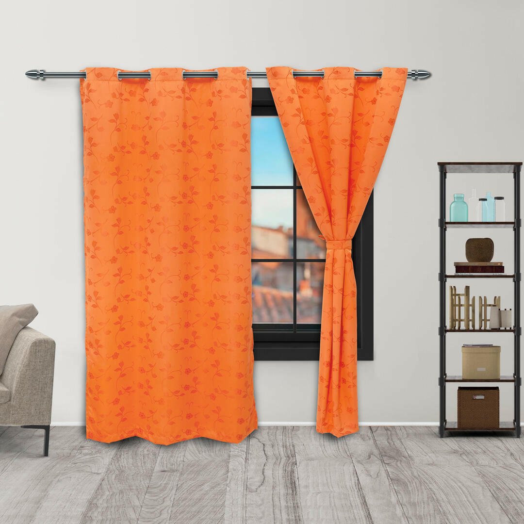 Cortina Yacar Naranja 220x270cm de Figuras - CORTINAS TRADICIONALES | Bylmo