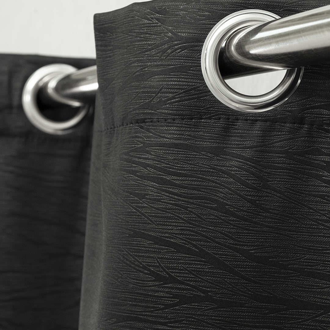 Cortina Blackout Baltica Negro 260x220cm Fondo Entero - BLACKOUTS | Bylmo