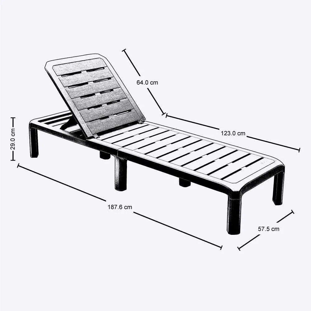 Combo Piscina Rimax Blanco 57.5x29cm con Dos Camas Asoleadoras Dos Sillas Playeras y Una Mesa de Centro Recatangular - SILLAS DE EXTERIOR | Bylmo