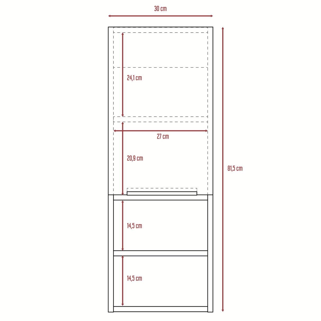 Mueble Auxiliar para Baño MIla Blanco 30x81.7cm con Dos Entrepaños - OTROS MUEBLES PARA BANHO | Bylmo
