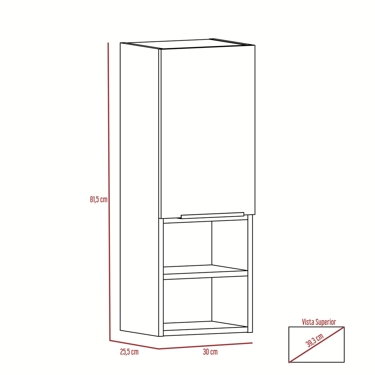 Mueble Auxiliar para Baño MIla Blanco 30x81.7cm con Dos Entrepaños - OTROS MUEBLES PARA BANHO | Bylmo