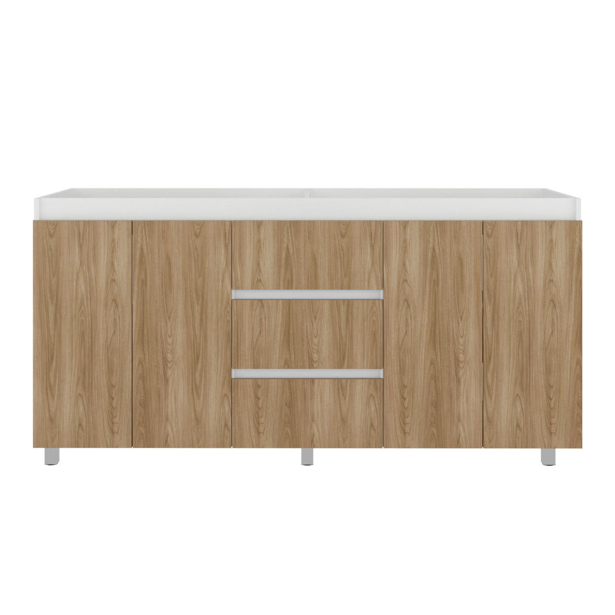 Mueble Inferior de Cocina Boreal Blanco Marquez y Fresno Europeo 179.9x89.5cm sin Mesón y Sin Estufa - MUEBLES INFERIORES DE COCINA | Bylmo