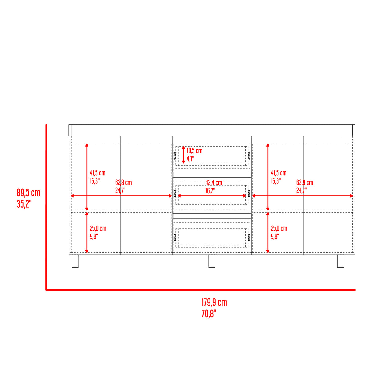 Mueble Inferior de Cocina Boreal Blanco Marquez y Fresno Europeo 179.9x89.5cm sin Mesón y Sin Estufa - MUEBLES INFERIORES DE COCINA | Bylmo