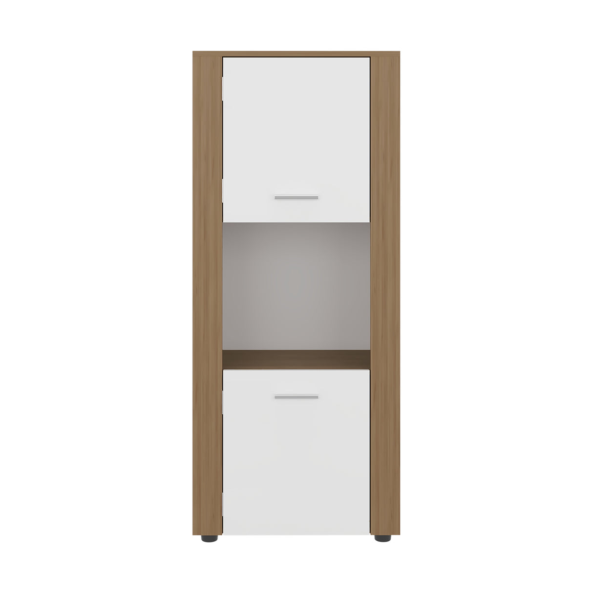 Estantería Tonalea Fresno 56x134.5cm Rectangular con Tres Compartimientos y Dos Entrepaños - BIBLIOTECAS Y ESTANTERIAS | Bylmo