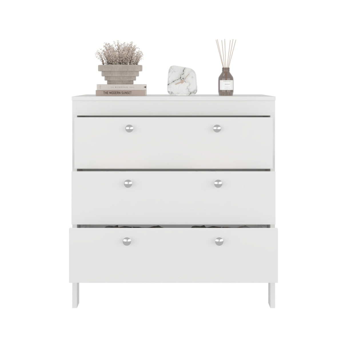 Cajonera Newcastle Blanco Marquez 80x84cm de Tres Hileras con Tres Cajones - CAJONERAS Y COMODAS | Bylmo