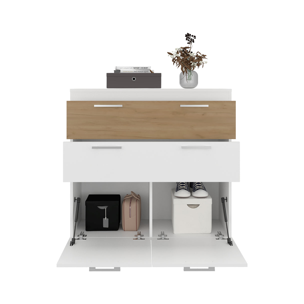 Cajonera Belton Blanco 90x88cm de Tres Hileras con Dos Cajones - CAJONERAS Y COMODAS | Bylmo