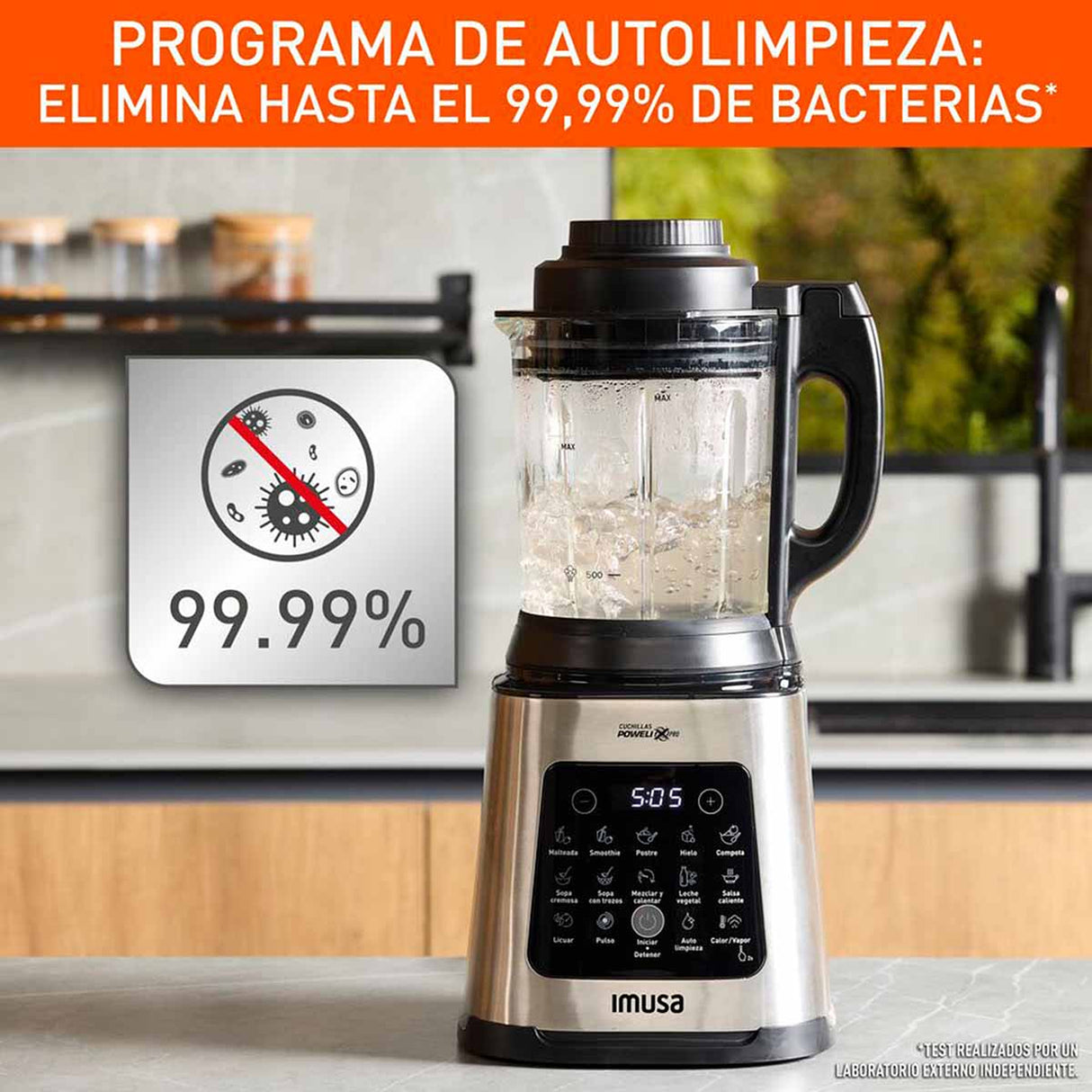 Licuadora Imusa Ultraforce Plateado 23.9x45.6cm de 2 Litros con 6 Aspas y con Pantalla Digital - LICUADORAS Y PROCESADORES | Bylmo