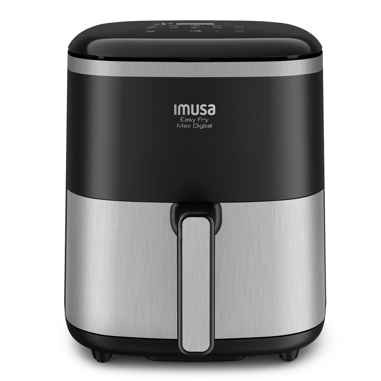 Freidora de Aire Imusa Max Negro y Plateado 24.7x29.6cm de 5 Litros con Pantalla Digital y 10 Funciones - FREIDORAS DE AIRE | Bylmo