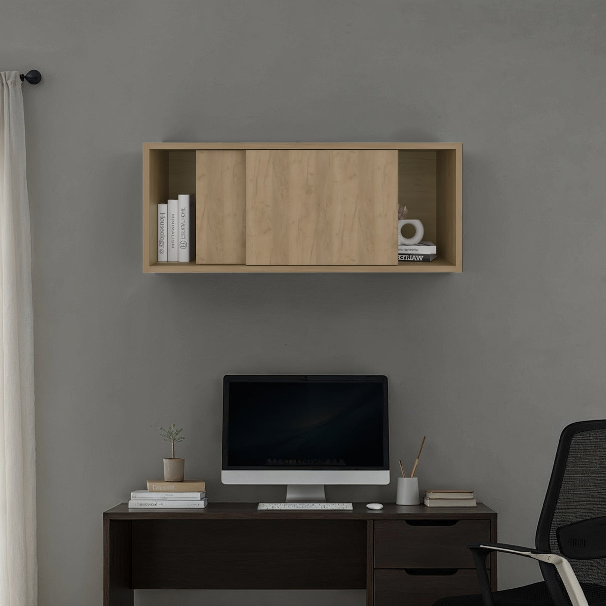 Gabinete de Oficina Office Fresno 81x33cm Rectangular Flotante