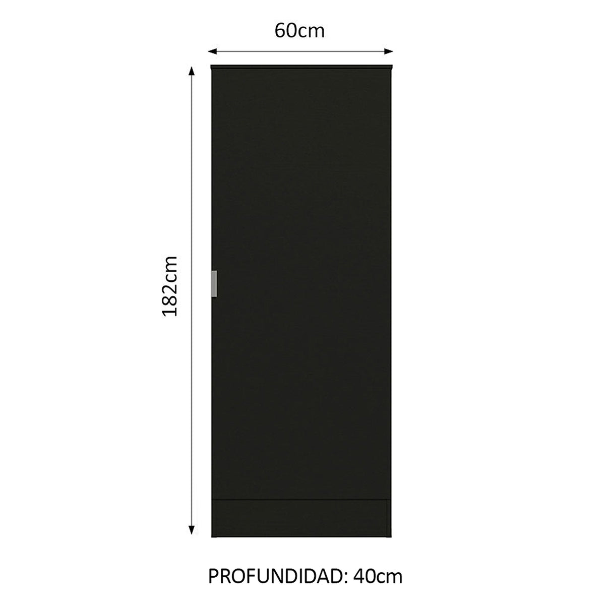 Zapatero Isis Negro 60x182cm Vertical de Siete Niveles