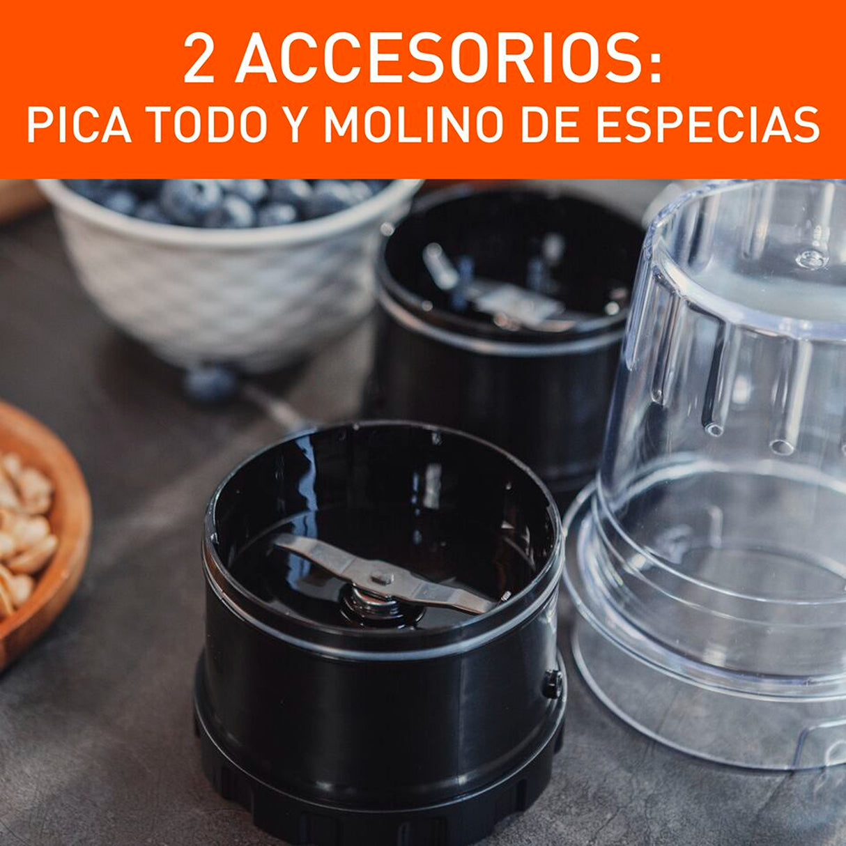 Licuadora Imusa Ultraforce 2X Plateado y Negro 21.5x40.6cm De Seis Aspas con capacidad de 2 Litros - LICUADORAS Y PROCESADORES | Bylmo