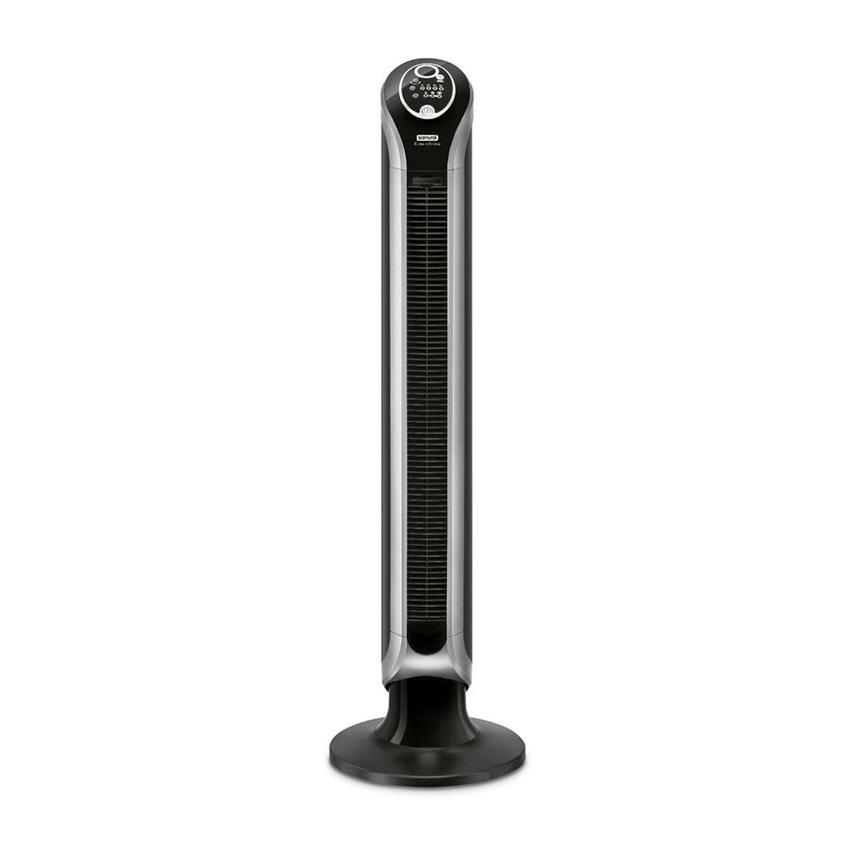 Ventilador de Torre Samurai Eole Infinite Plateado 28x100cm de Tres Velocidades con Control Remoto con Pantalla Digital y con Temporizador - VENTILADORES | Bylmo