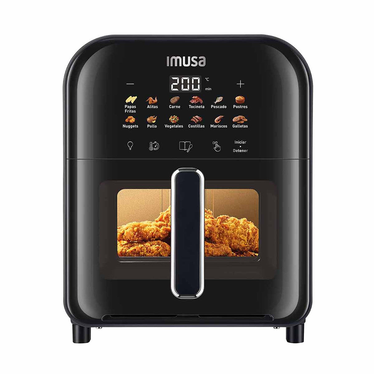 Freidora de Aire Imusa Easy Fry Turbo Negro 36.4x32.6cm de 6 Litros con Pantalla Digital y con 12 Funciones - FREIDORAS DE AIRE | Bylmo