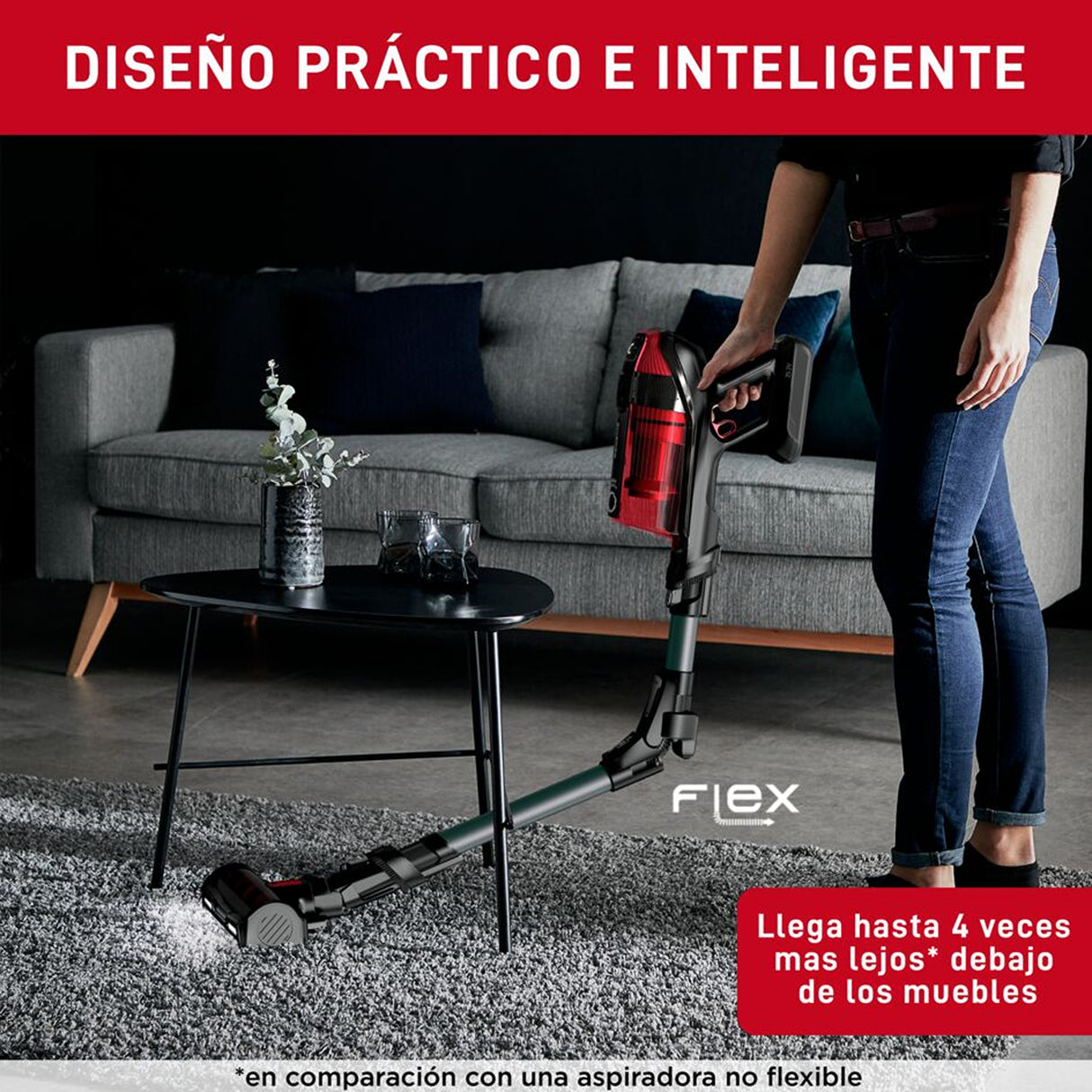 Aspiradora Inalámbrica T - Fal X - Force Flex Negro 25.1x115cm de 0.9 Litros - ASPIRADORAS | Bylmo