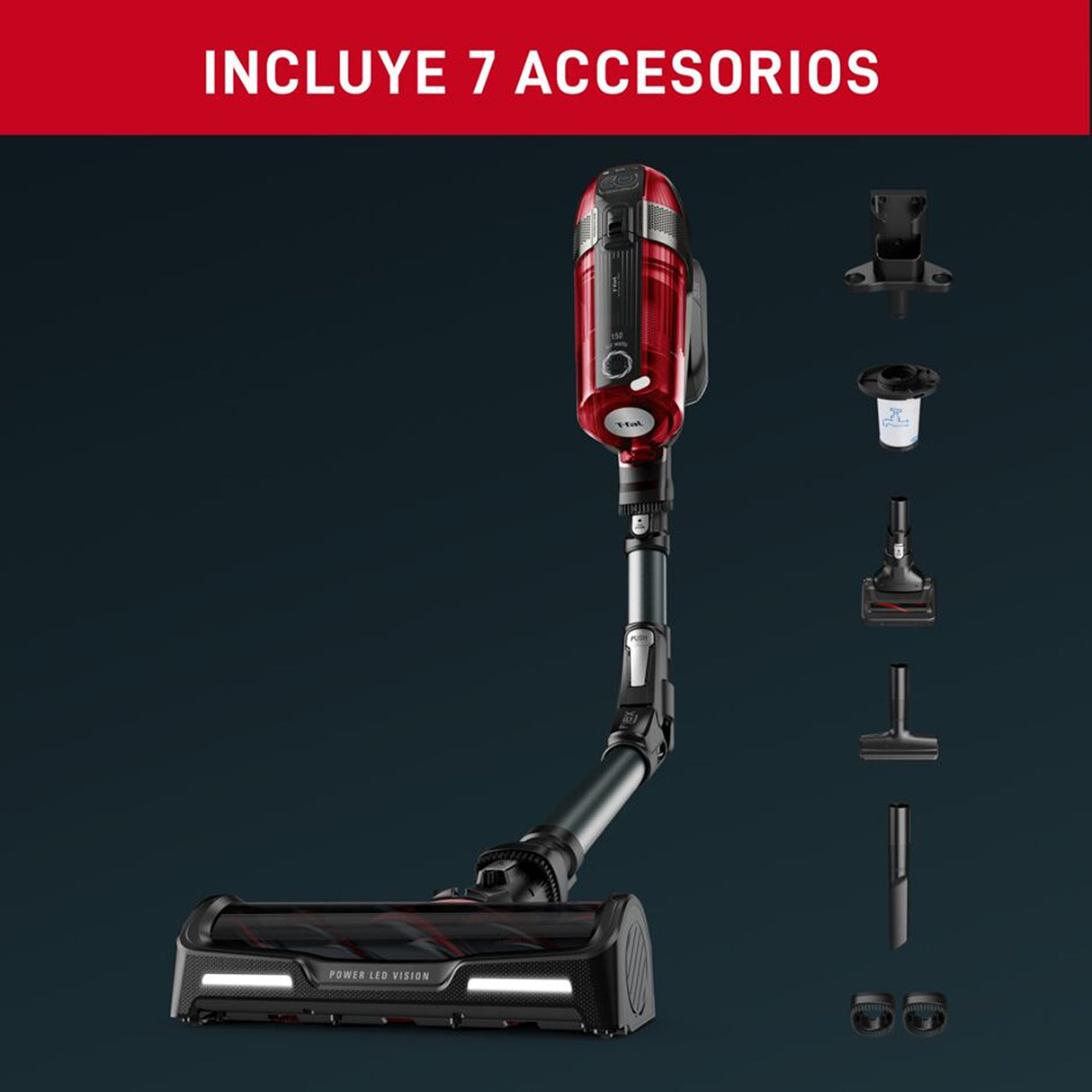 Aspiradora Inalámbrica T - Fal X - Force Flex Negro 25.1x115cm de 0.9 Litros - ASPIRADORAS | Bylmo