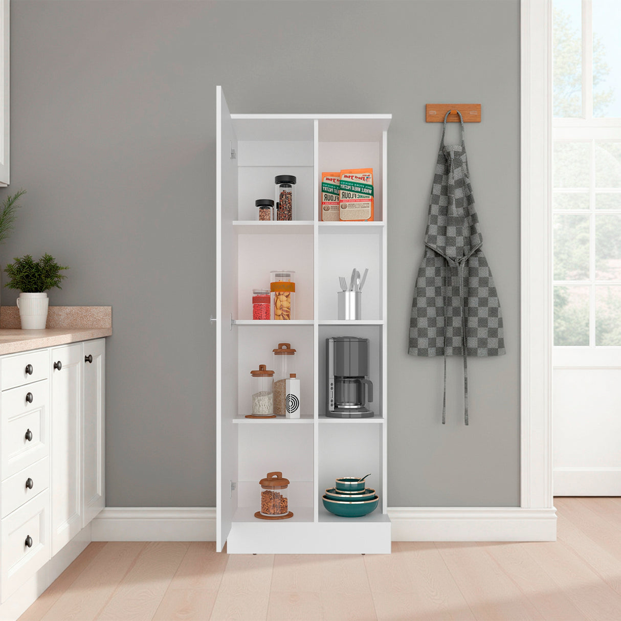 Alacena Ayora Blanco 60x160.6cm y con Una Puerta