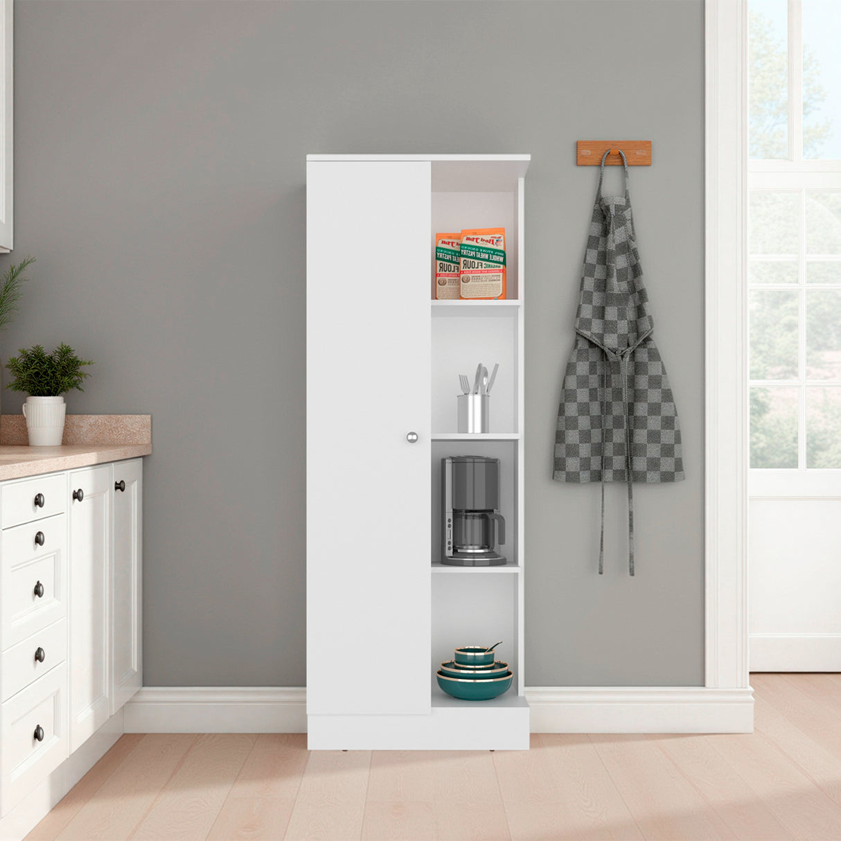 Alacena Ayora Blanco 60x160.6cm y con Una Puerta