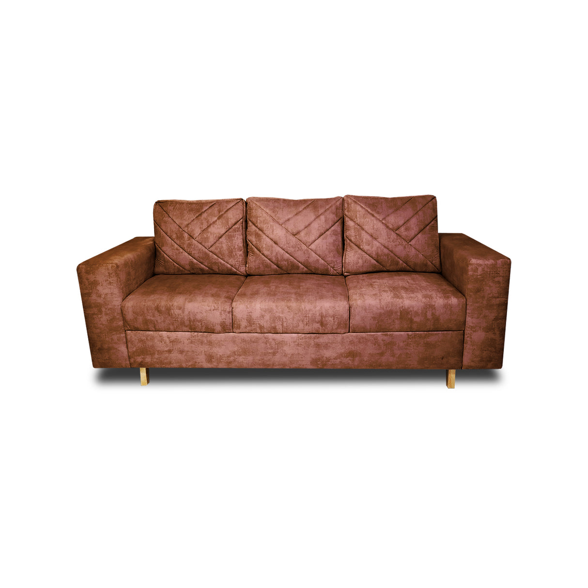 Sofá Amsterdam Camel 205x72cm de Tela Amigable con Mascotas de Tres Puestos con Apoya Brazos - SOFAS Y POLTRONAS | Bylmo
