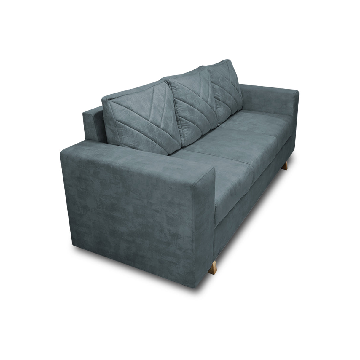 Sofá Amsterdam Acero 205x72cm de Tela Amigable con Mascotas de Tres Puestos con Apoya Brazos - SOFAS Y POLTRONAS | Bylmo