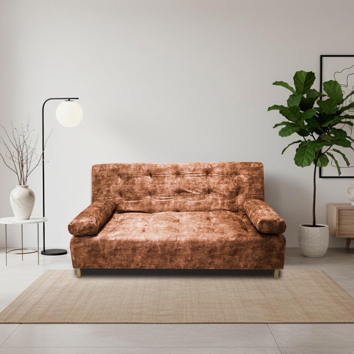 Sofá Cama Seiler Camel 180x94cm Reclinable de Tela Amigable con Mascotas de Tres Puestos con Apoya Brazos - SOFAS Y POLTRONAS | Bylmo