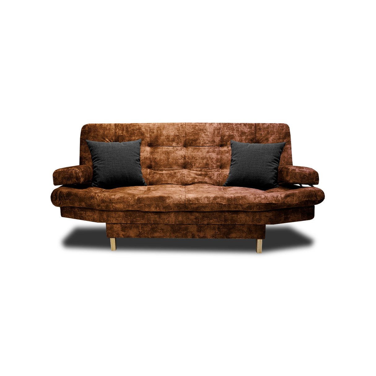 Sofá Cama Blum Camel 185x90cm Reclinable de Tela Amigable con Mascotas de Tres Puestos con Apoya Brazos - SOFAS Y POLTRONAS | Bylmo