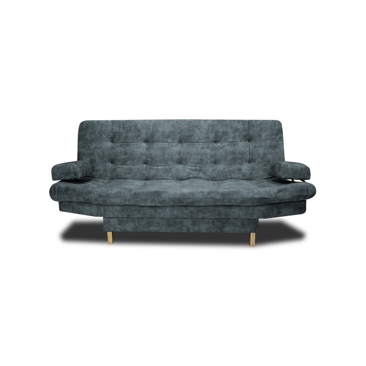 Sofá Cama Blum Acero 185x90cm Reclinable de Tela Amigable con Mascotas de Tres Puestos con Apoya Brazos - SOFAS Y POLTRONAS | Bylmo