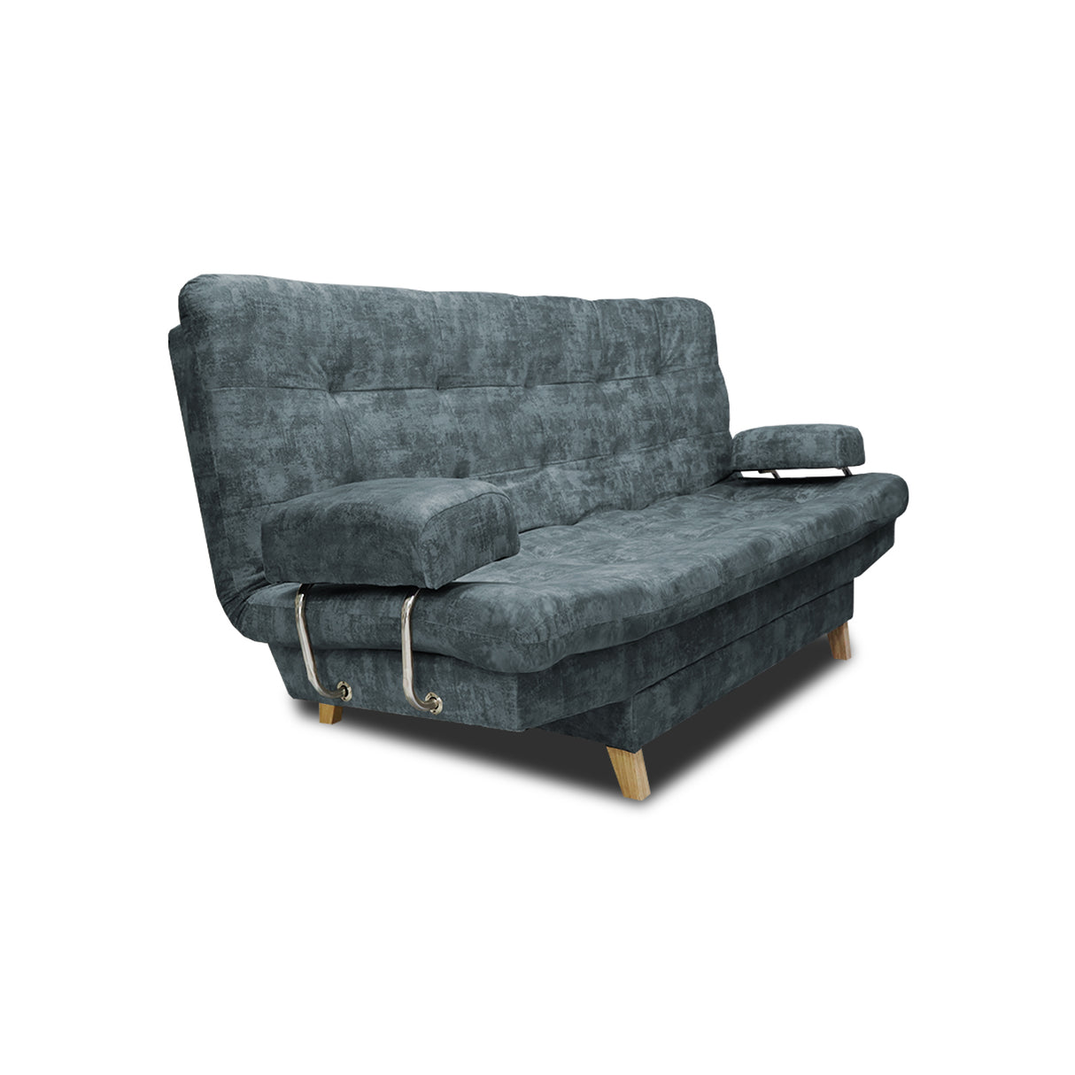 Sofá Cama Blum Acero 185x90cm Reclinable de Tela Amigable con Mascotas de Tres Puestos con Apoya Brazos - SOFAS Y POLTRONAS | Bylmo