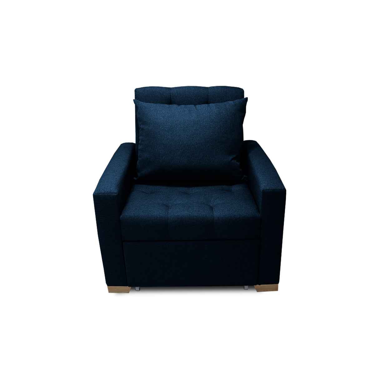 Sofá Cama Sabathy Azul Petróleo 95x90cm Reclinable de Tela Amigable con Mascotas de Un Puesto con Apoya Brazos - SOFAS Y POLTRONAS | Bylmo