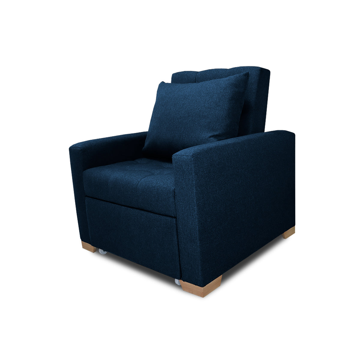 Sofá Cama Sabathy Azul Petróleo 95x90cm Reclinable de Tela Amigable con Mascotas de Un Puesto con Apoya Brazos - SOFAS Y POLTRONAS | Bylmo