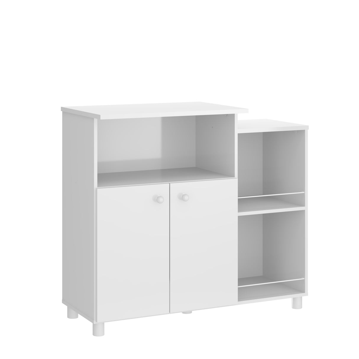 Gabinete Blanco 88x75cm con Tres Compartimientos y Dos Entrepaños - BARRAS Y MUEBLES AUXILIARES | Bylmo