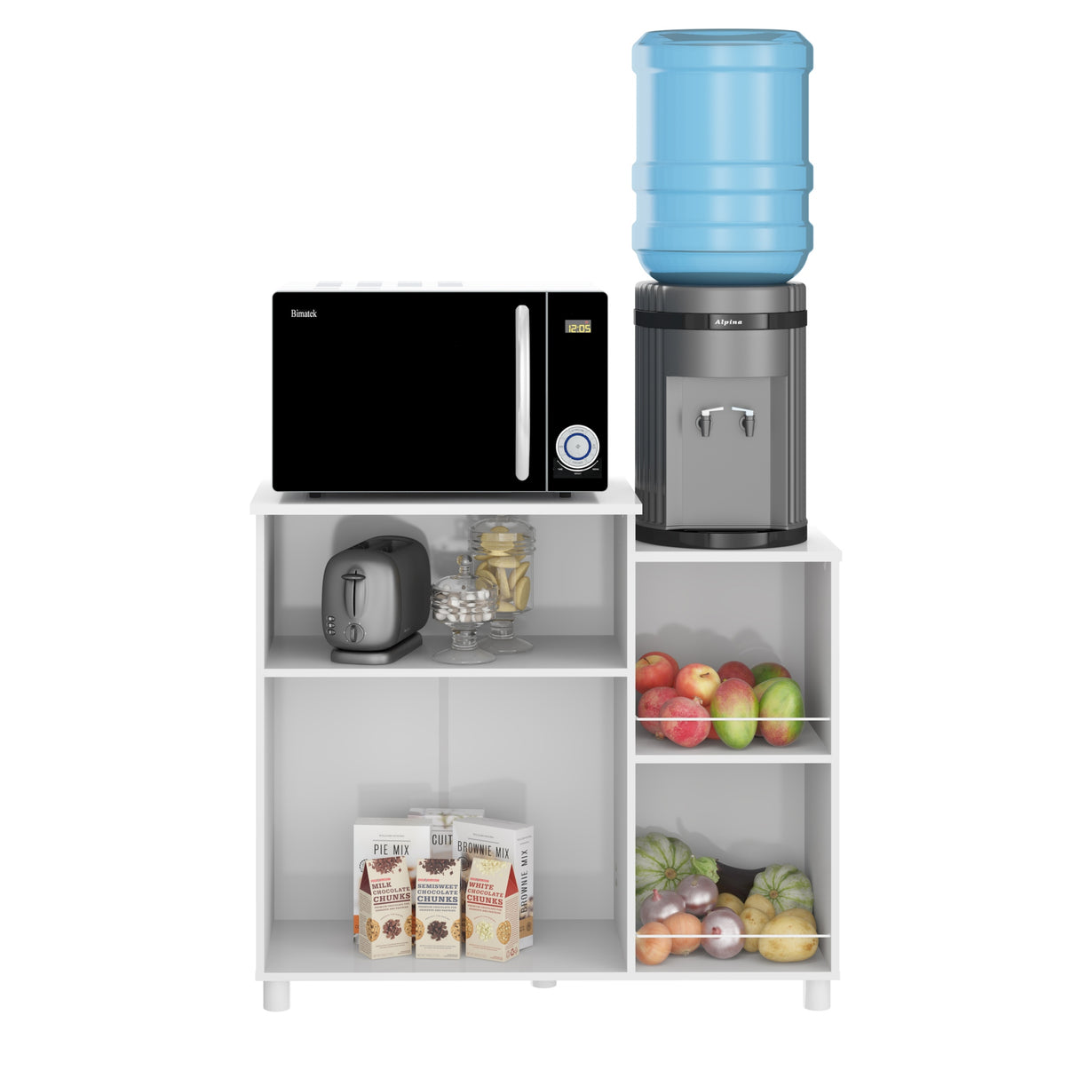 Gabinete Blanco 88x75cm con Tres Compartimientos y Dos Entrepaños - BARRAS Y MUEBLES AUXILIARES | Bylmo