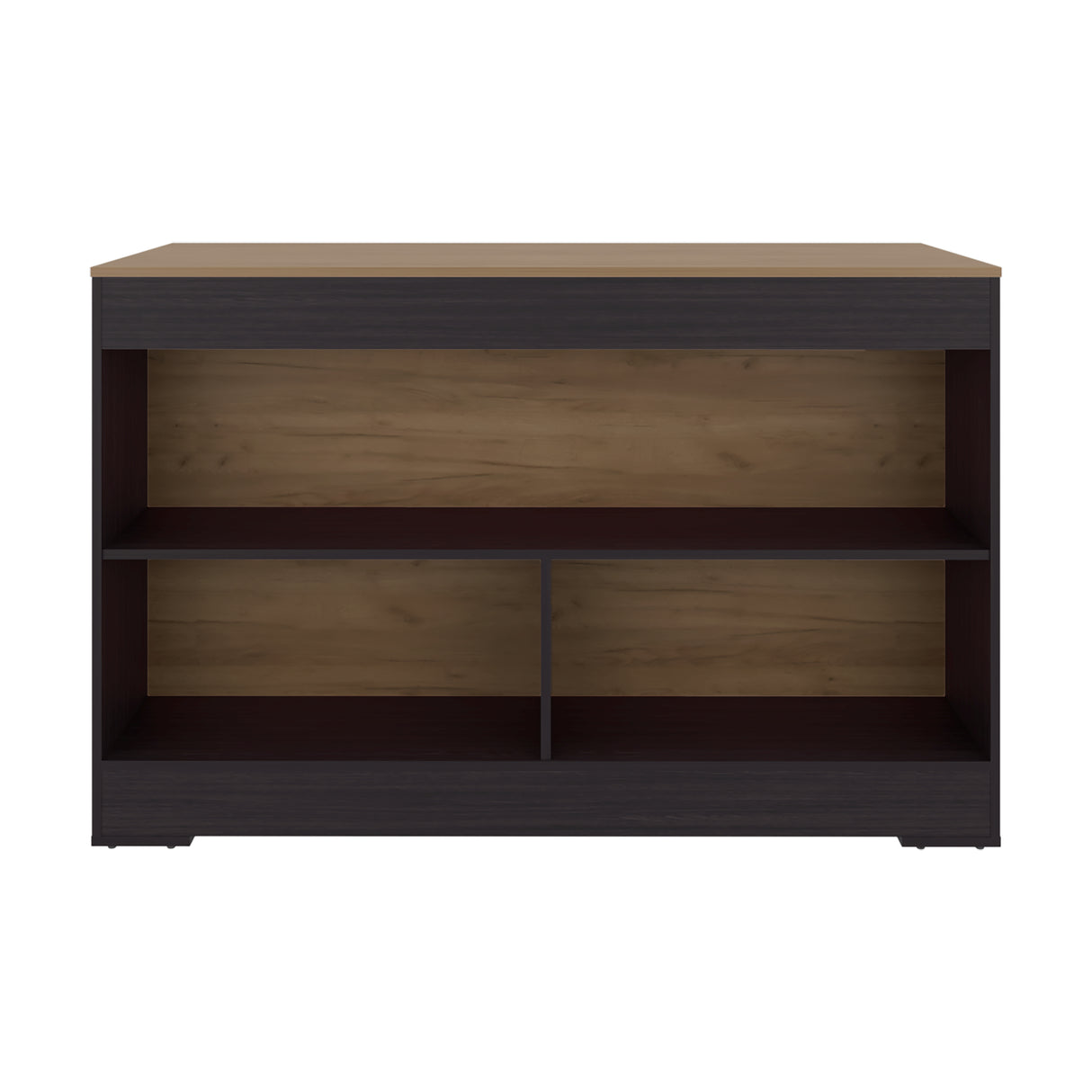 Barra de Cocina Cuenca Wengue y Fresno 138.2x88.5cm con Un Entrepaño y con Tres Compartimientos