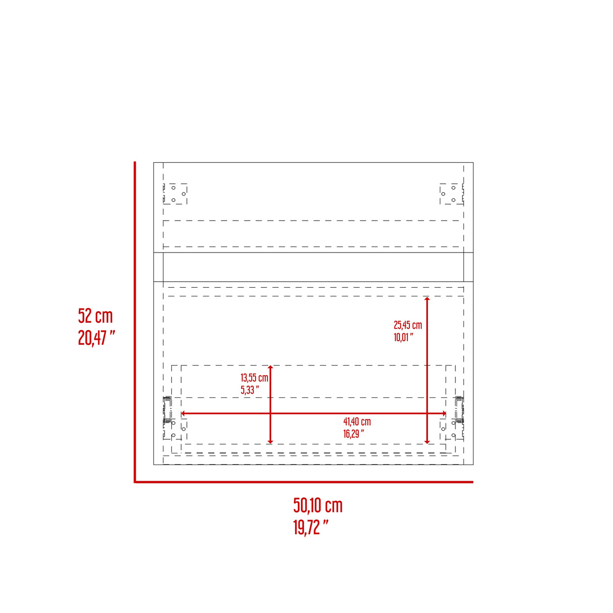 Mueble para Lavamanos Aydin Blanco 50.1x52cm Flotante Individual sin Lavamanos y con Un Cajón - MUEBLES PARA LAVAMANOS | Bylmo