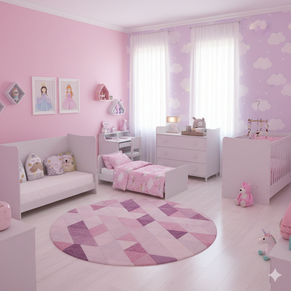 Cuna 4 en 1 Arcangel Blanco 132x90cm con Cabecero y con Colchón Infantil - CAMAS | Bylmo