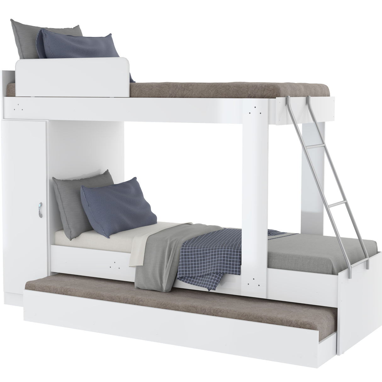 Camarote Blanco 85x165cm con Cabecero sin Colchón y con Almacenamiento - CAMAS | Bylmo