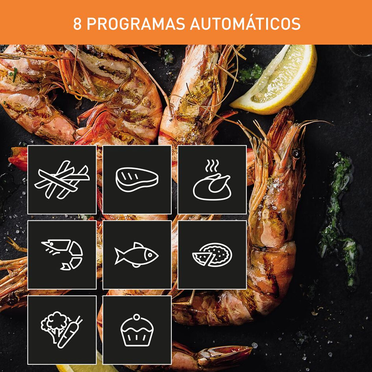 Freidora de Aire Imusa Easy Fry Negro 31x31.5cm de 7.5 Litros con Pantalla Digital y con 8 Funciones - FREIDORAS DE AIRE | Bylmo